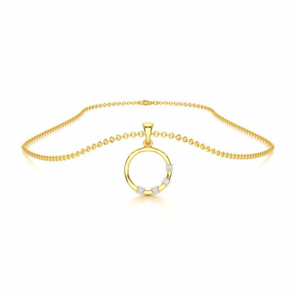 Halo Whisper Silver Pendant - Yellow Gold - Image 3