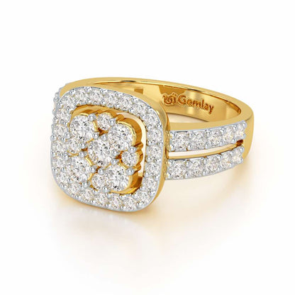 Divine Ilana Silver Ring - Yellow Gold - Image 2