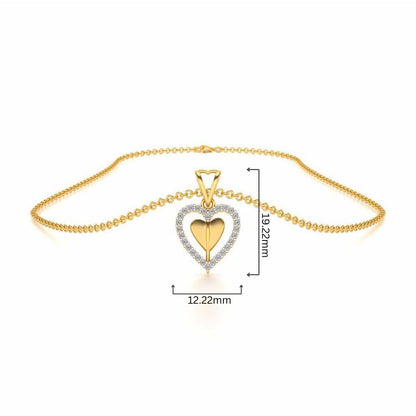 Engraved Heart Silver Pendant - Yellow Gold - Image 4
