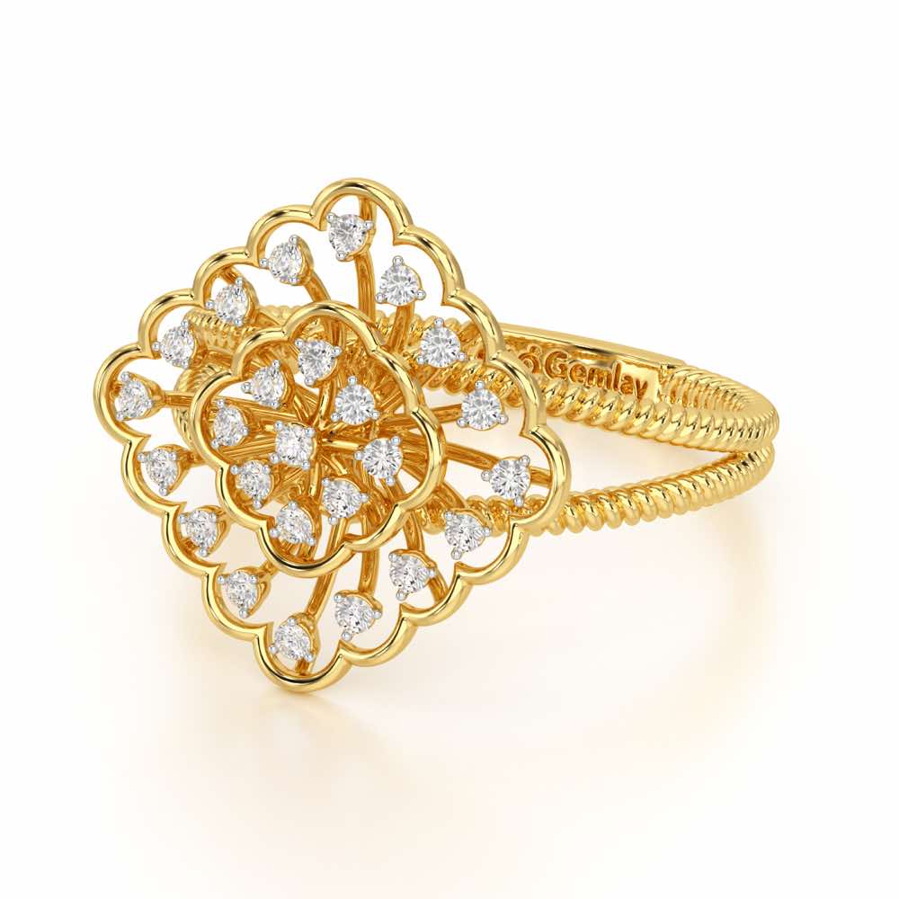 Zeppelin Glow Silver Ring - Yellow Gold - Image 3