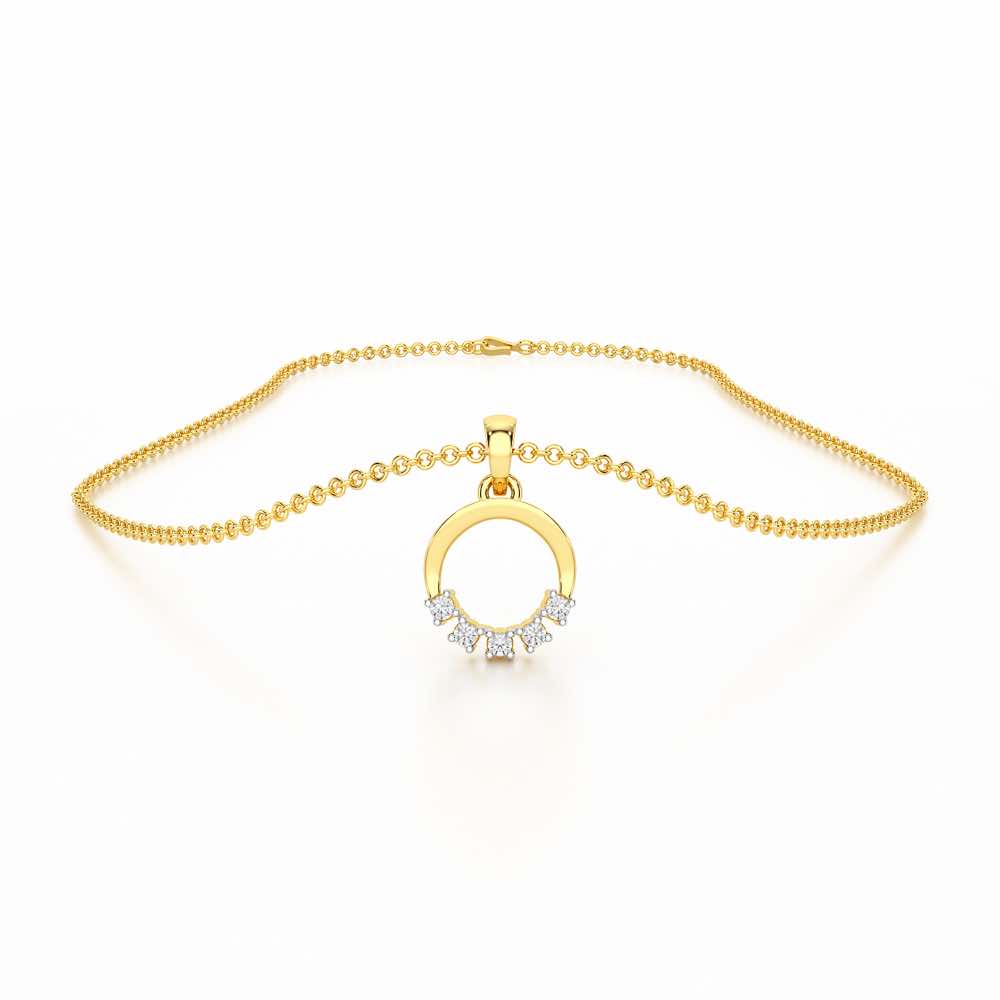 Aura Elegance Silver Pendant - Yellow Gold - Image 3