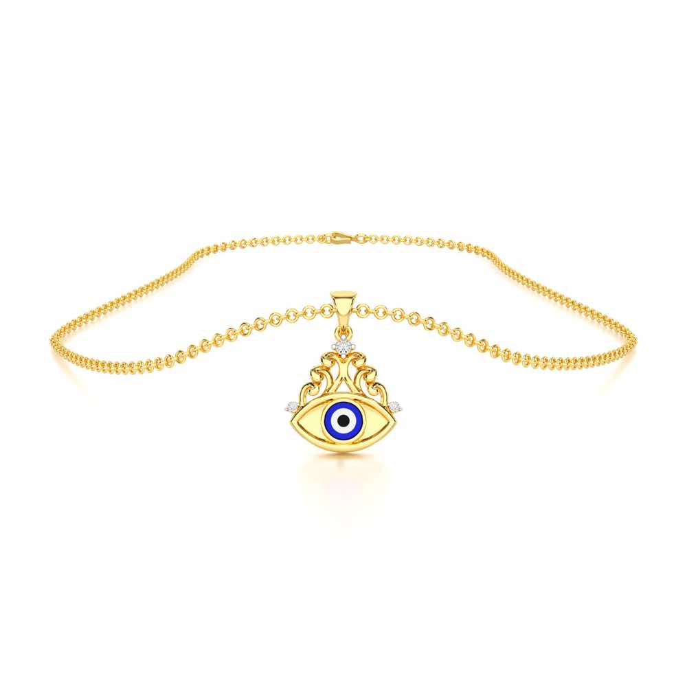 Serenity Shield Silver Pendant - Yellow Gold - Image 3