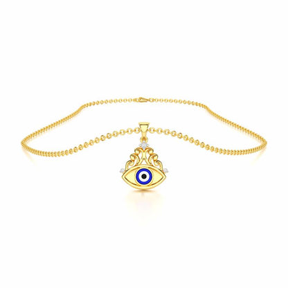 Serenity Shield Silver Pendant - Yellow Gold - Image 3