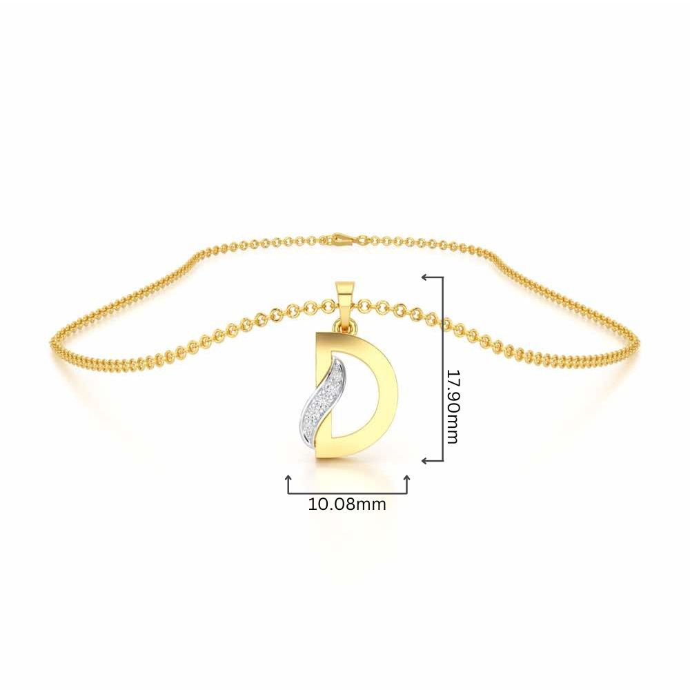 D-Spark Silver Pendant - Yellow Gold - Image 4