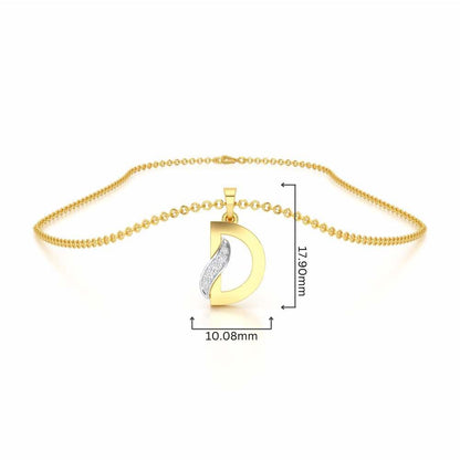 D-Spark Silver Pendant - Yellow Gold - Image 4