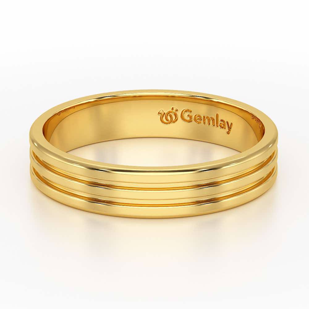 Elton Silver Band For Men - Yellow Gold - Image 3