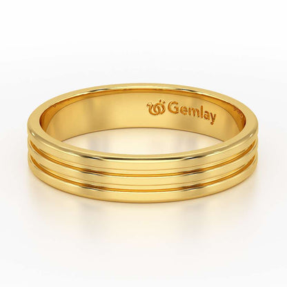 Elton Silver Band For Men - Yellow Gold - Image 3
