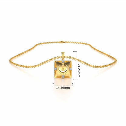 Khalsa Silver Pendant - Yellow Gold - Image 4