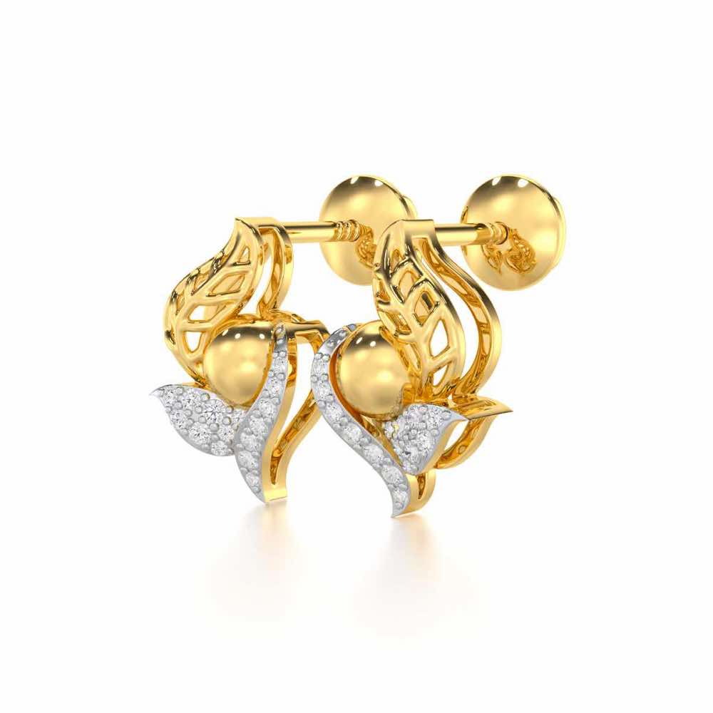 Blissful Harmonies Silver Earrings - Yellow Gold - Image 3