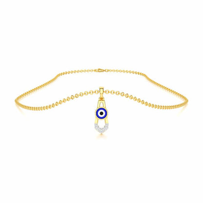 Guardian Gaze Silver Pendant - Yellow Gold - Image 3