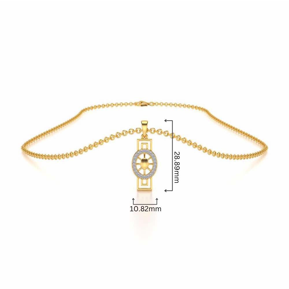 Princess Floral Silver Pendant - Yellow Gold - Image 4