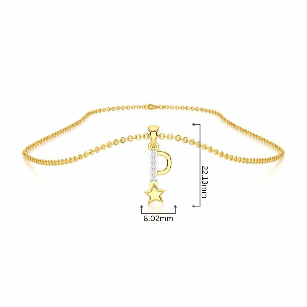 P-Glint Silver Pendant - Yellow Gold - Image 4