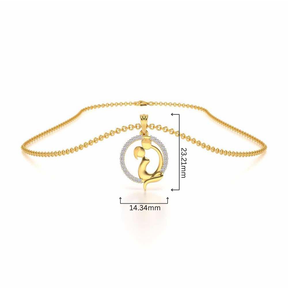 Out-Of-Love Silver Pendant - Yellow Gold - Image 4