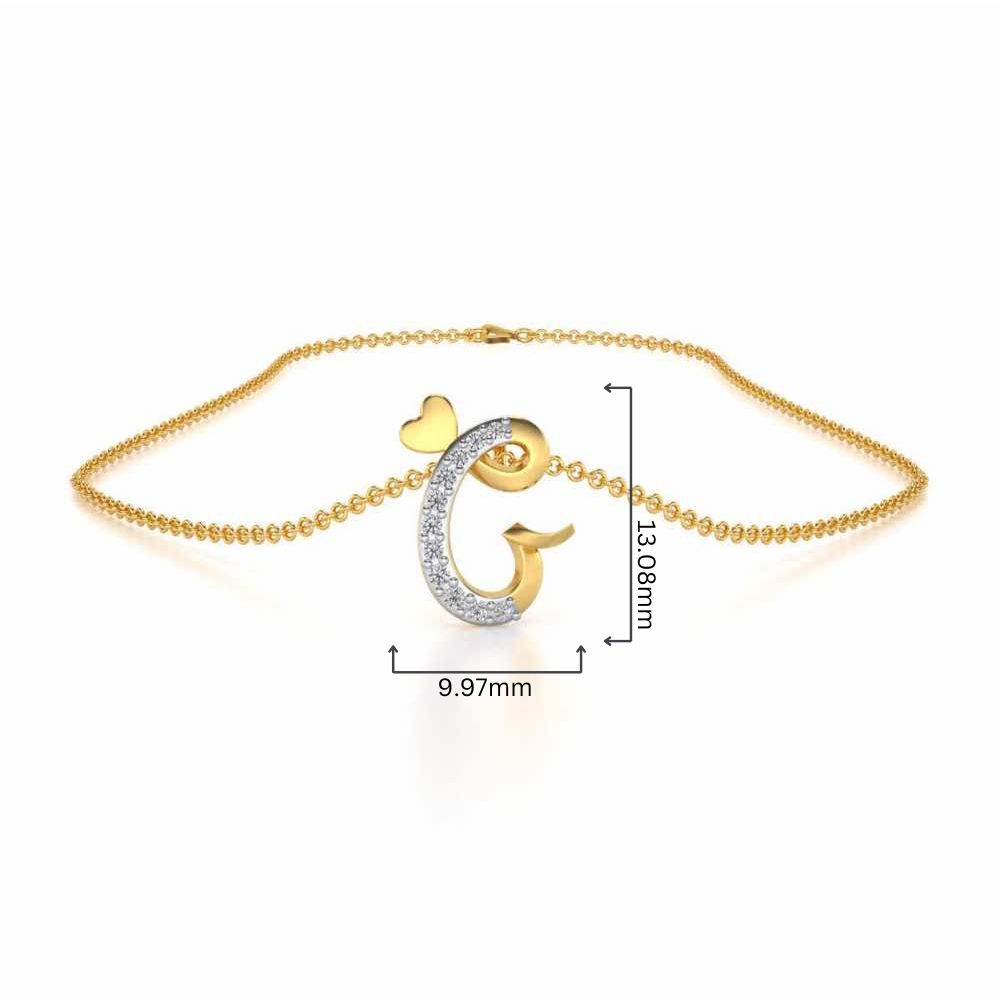 Lovely G Silver Pendant - Yellow Gold - Image 4
