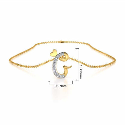 Lovely G Silver Pendant - Yellow Gold - Image 4