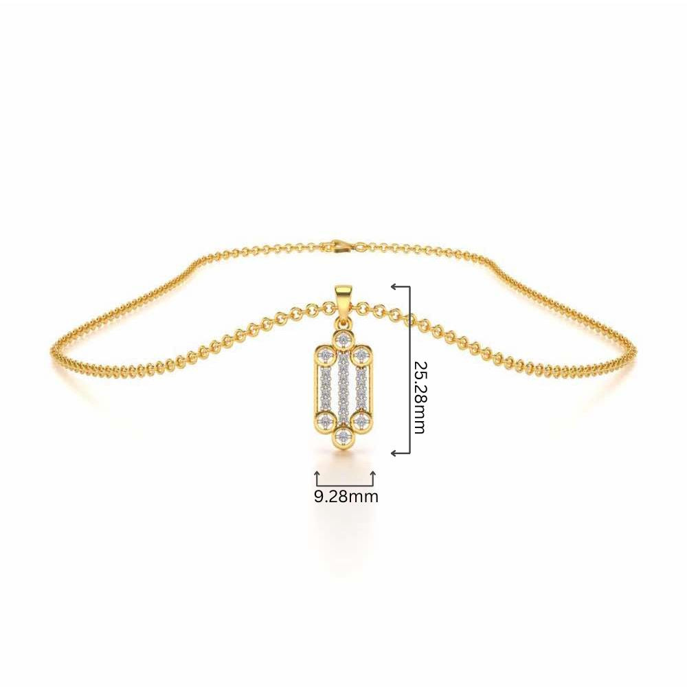 Izna Silver Pendant - Yellow Gold - Image 4