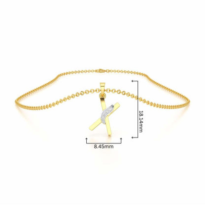 X-Spark Silver Pendant - Yellow Gold - Image 4
