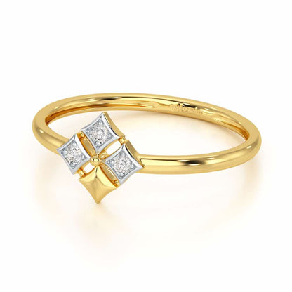 Four Pinch Silver Ring - Yellow Gold - Image 3