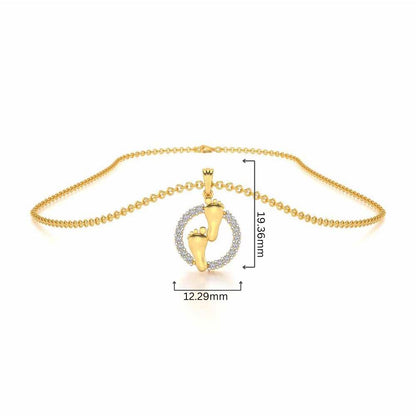 Tiny Feet Silver Pendant - Yellow Gold - Image 4