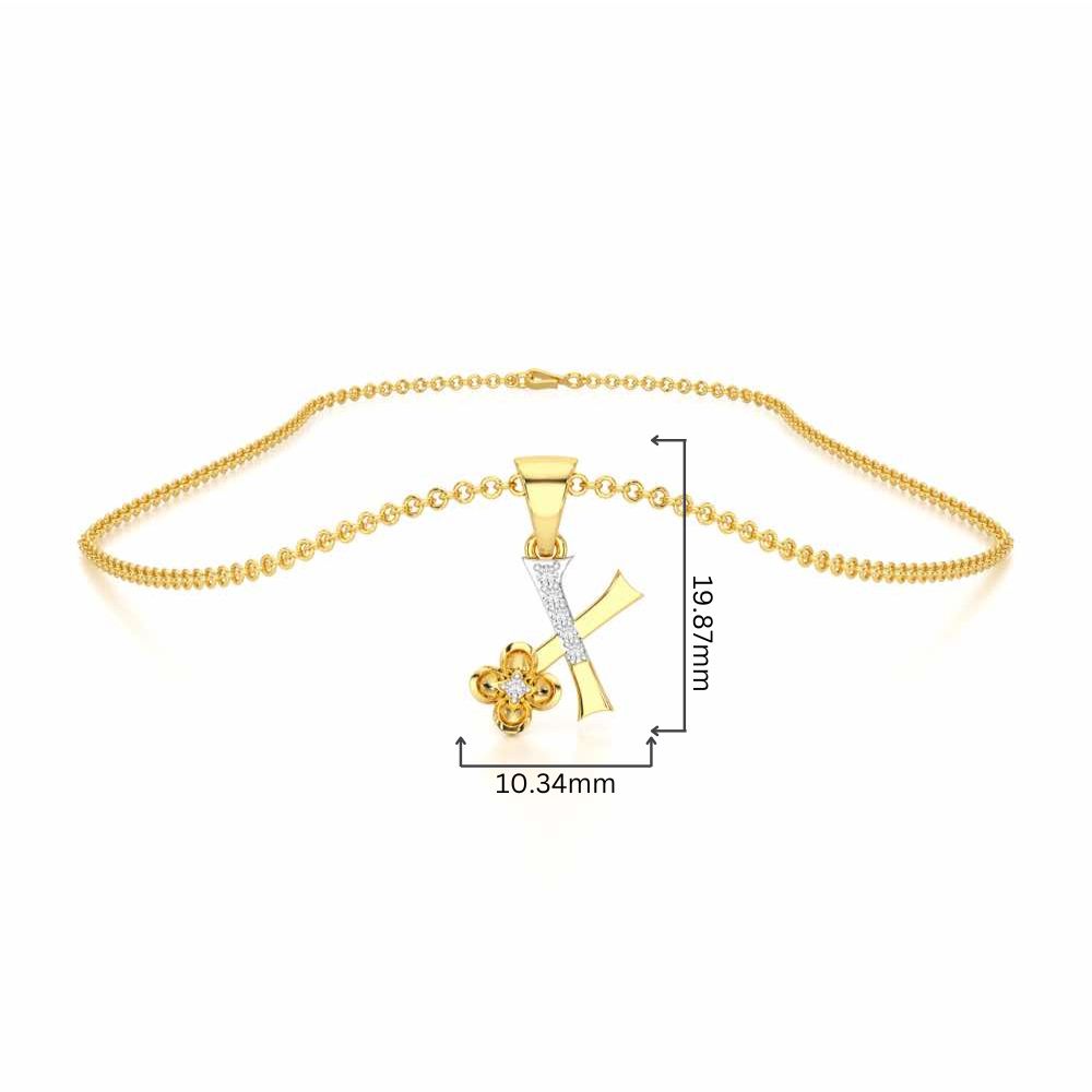 X-Glint Silver Pendant - Yellow Gold - Image 4