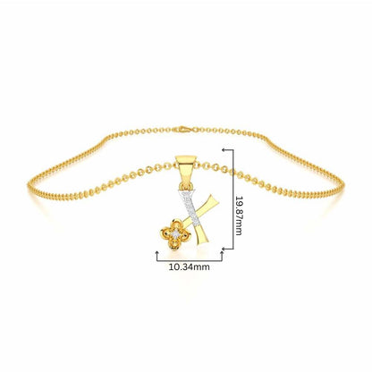 X-Glint Silver Pendant - Yellow Gold - Image 4