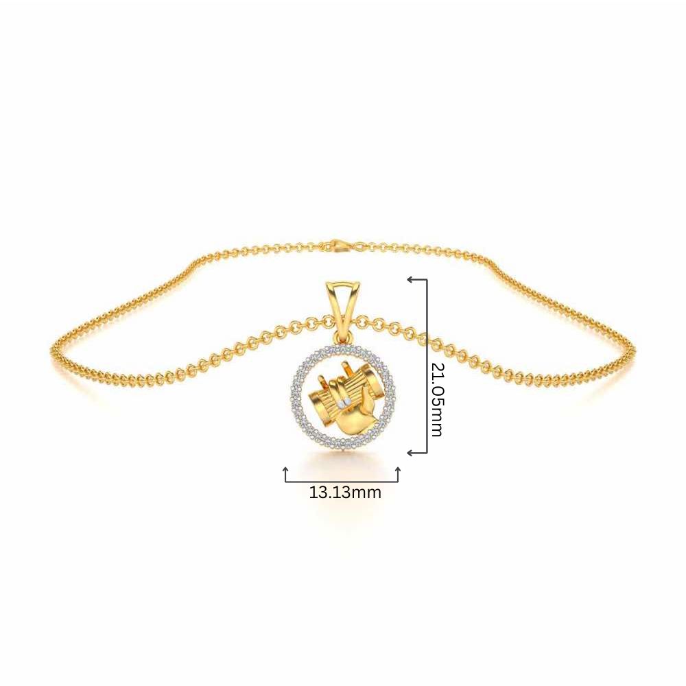Care Silver Pendant - Yellow Gold - Image 4