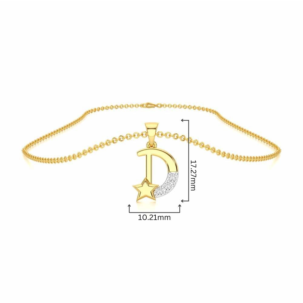 D-Glint Silver Pendant - Yellow Gold - Image 4