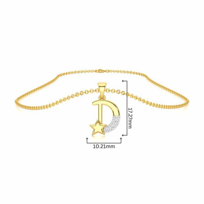 D-Glint Silver Pendant - Yellow Gold - Image 4