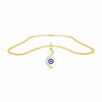 Evil Eye Sentinel Silver Pendant - Yellow Gold - Image 3