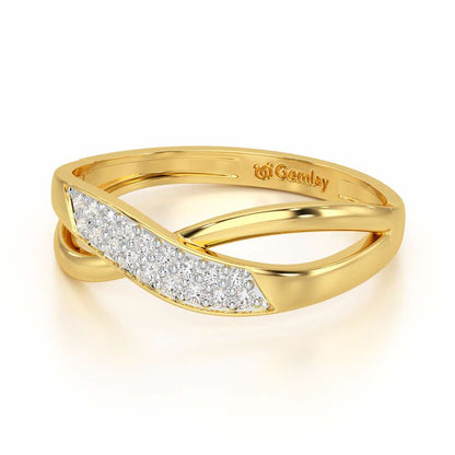 Dawn Twist Silver Ring - Yellow Gold - Image 3