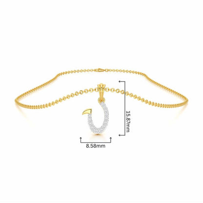 U-Luke Silver Pendant - Yellow Gold - Image 4