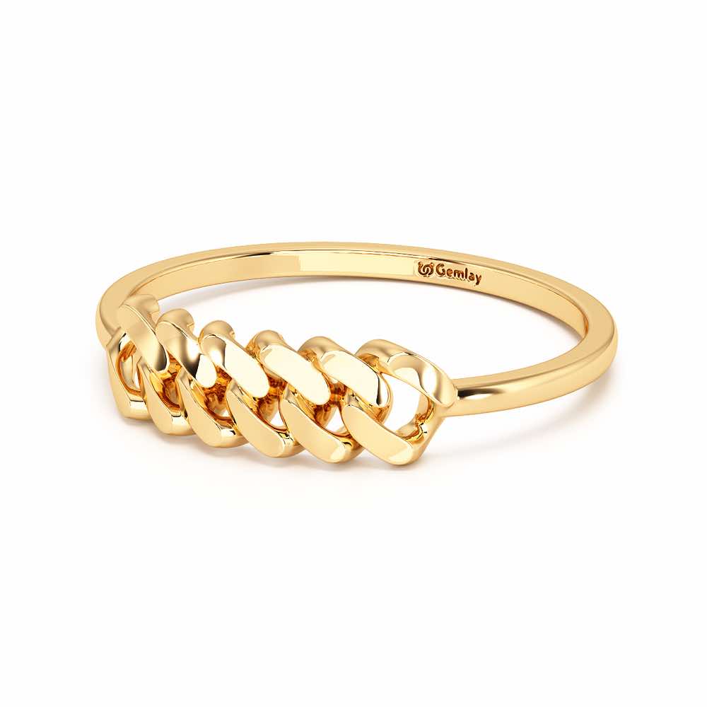 Moonlit Chain Women Ring - Yellow Gold - Image 3