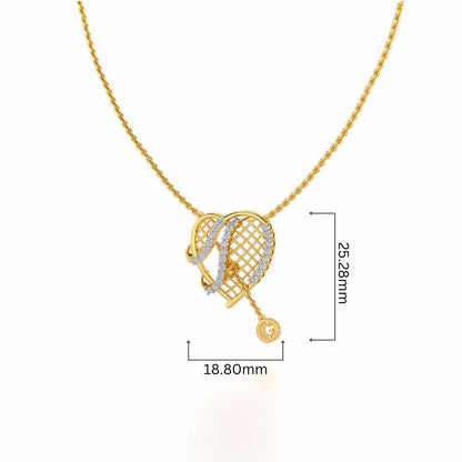 Grab Heart Silver Pendant - Yellow Gold - Image 4
