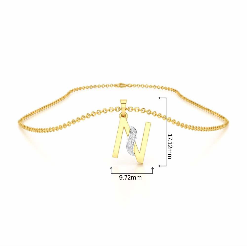 N-Spark Silver Pendant - Yellow Gold - Image 4