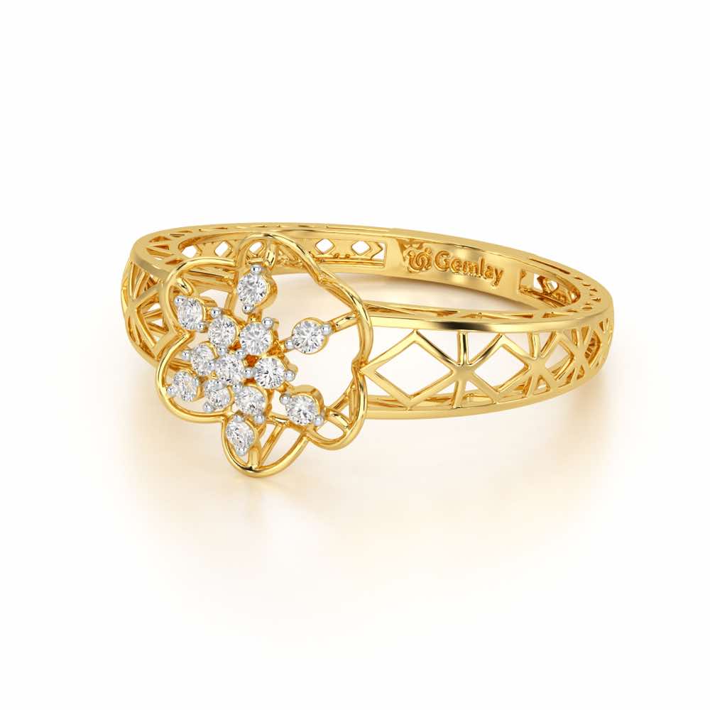 Graceful Yana Silver Ring - Yellow Gold - Image 3