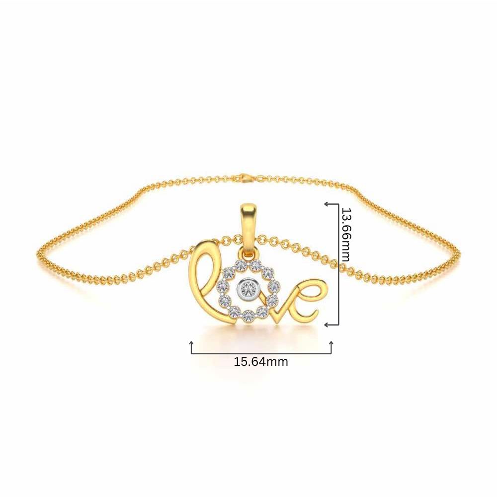 Etnernal Love Silver Pendant - Yellow Gold - Image 4