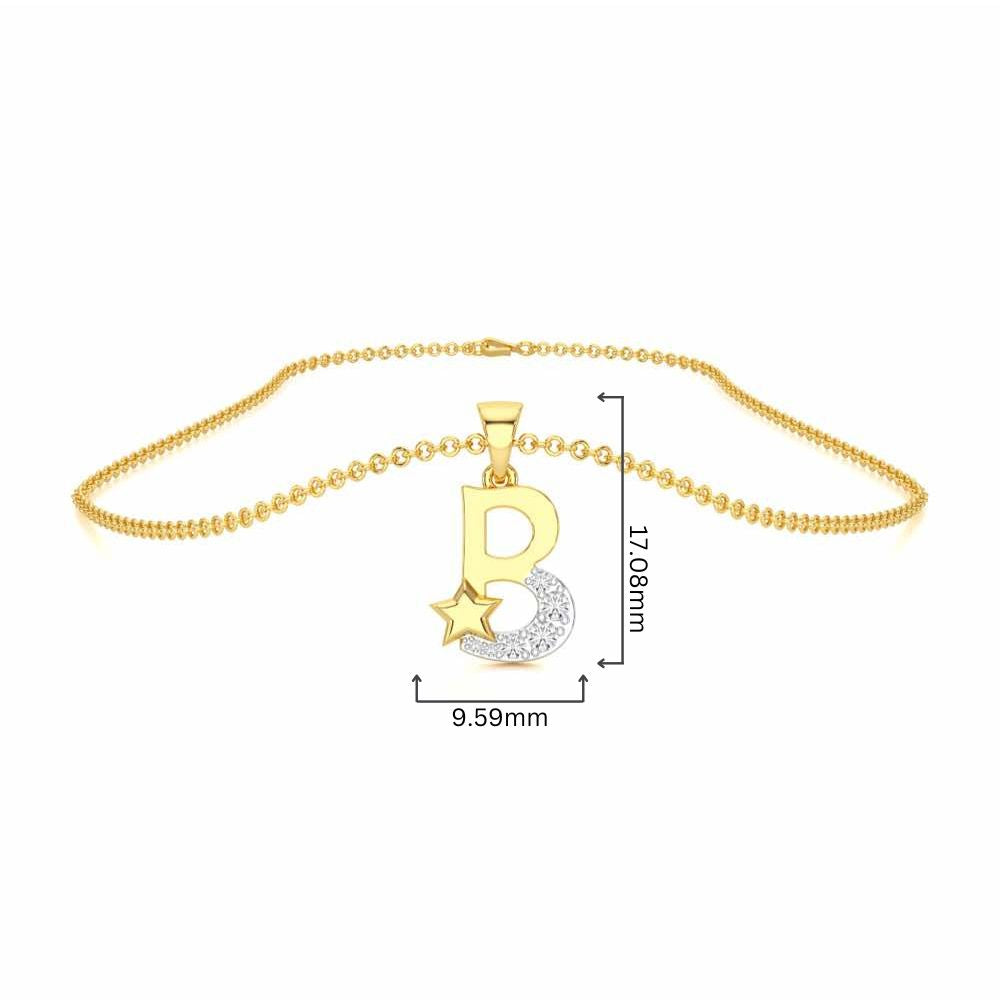 B-Glint Silver Pendant - Yellow Gold - Image 4