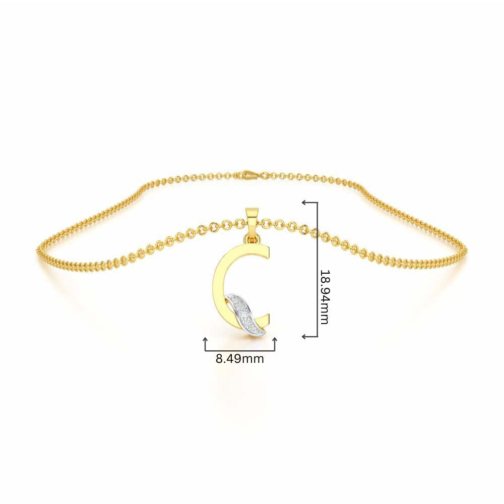 C-Spark Silver Pendant - Yellow Gold - Image 4