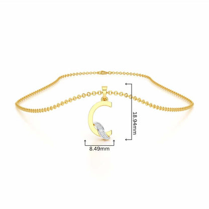 C-Spark Silver Pendant - Yellow Gold - Image 4