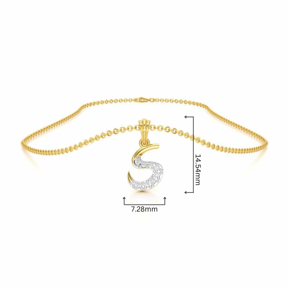 S-Luke Silver Pendant - Yellow Gold - Image 4