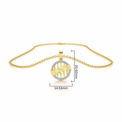 Love Banner Silver Pendant - Yellow Gold - Image 4