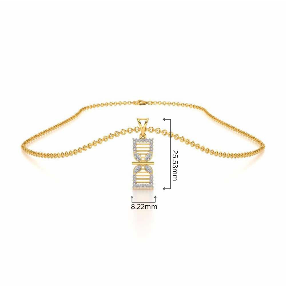 Twirled Silver Pendant - Yellow Gold - Image 4