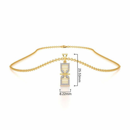 Twirled Silver Pendant - Yellow Gold - Image 4