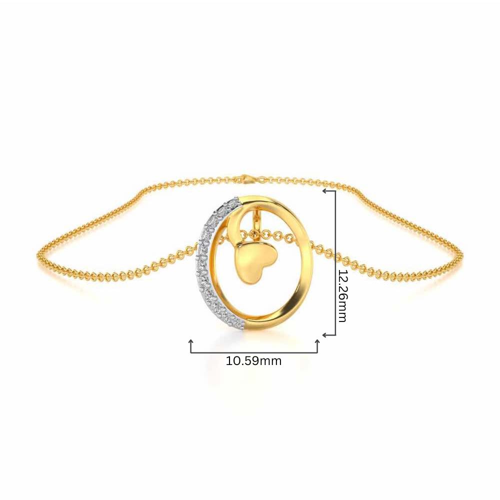 Lovely O Silver Pendant - Yellow Gold - Image 4