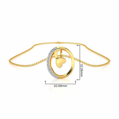 Lovely O Silver Pendant - Yellow Gold - Image 4