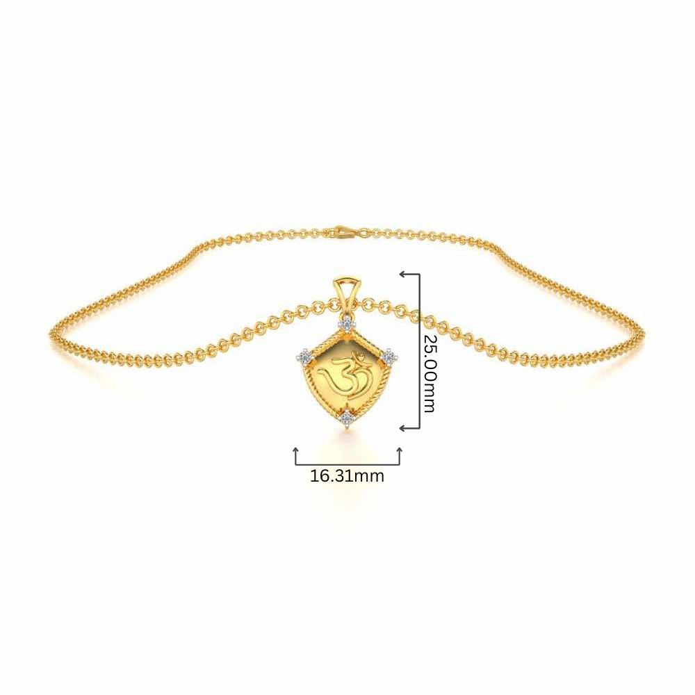 Namoh Silver Pendant - Yellow Gold - Image 4