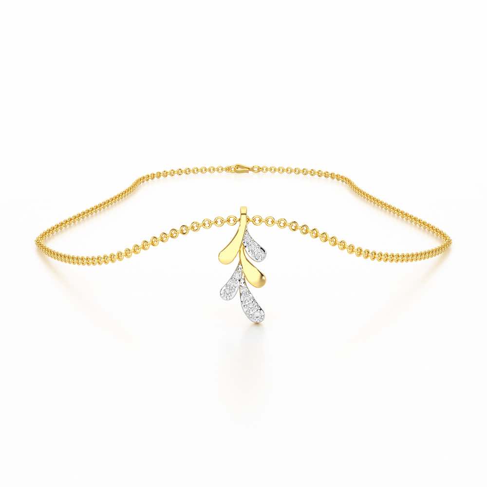 Sapling Spark Silver Pendant - Yellow Gold - Image 3