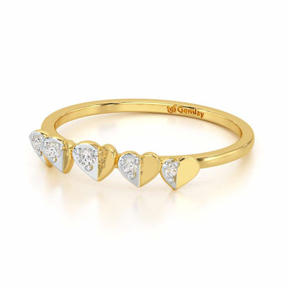Heart Together Silver Ring - Yellow Gold - Image 3