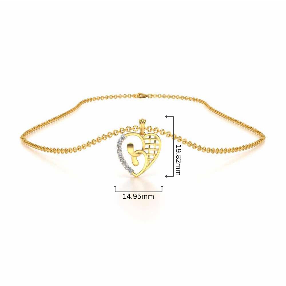 Locked Heart Silver Pendant - Yellow Gold - Image 4