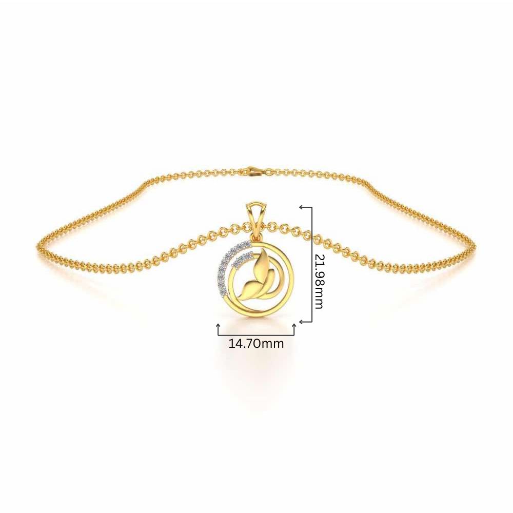 Divine Leaf Silver Pendant - Yellow Gold - Image 4